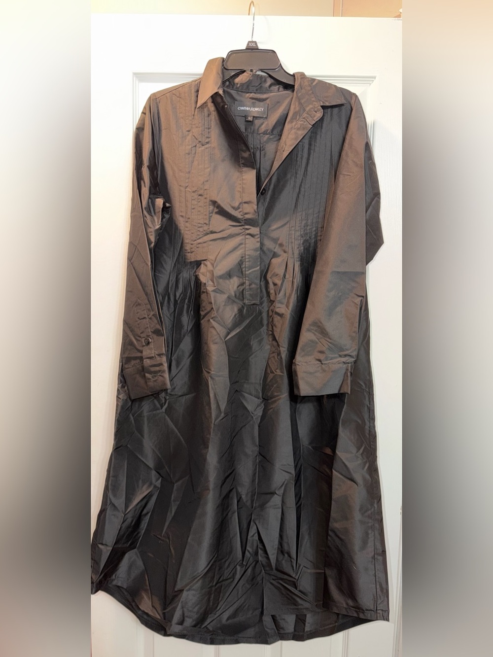 Cynthia Rowley Black Long Button-Front Coat